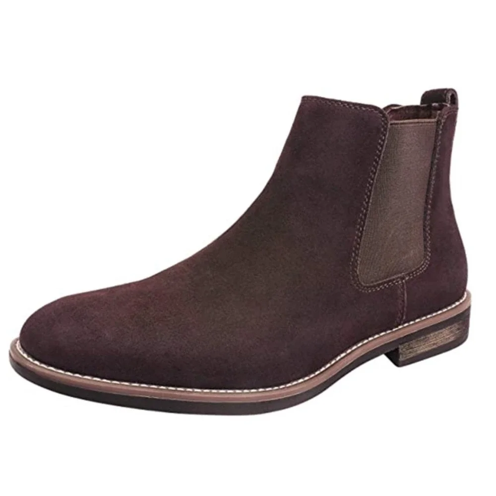 Bruno Marc Urban-06 Chelsea Boots Mens 13 Dark Brown Suede Ankle Dark Academia
